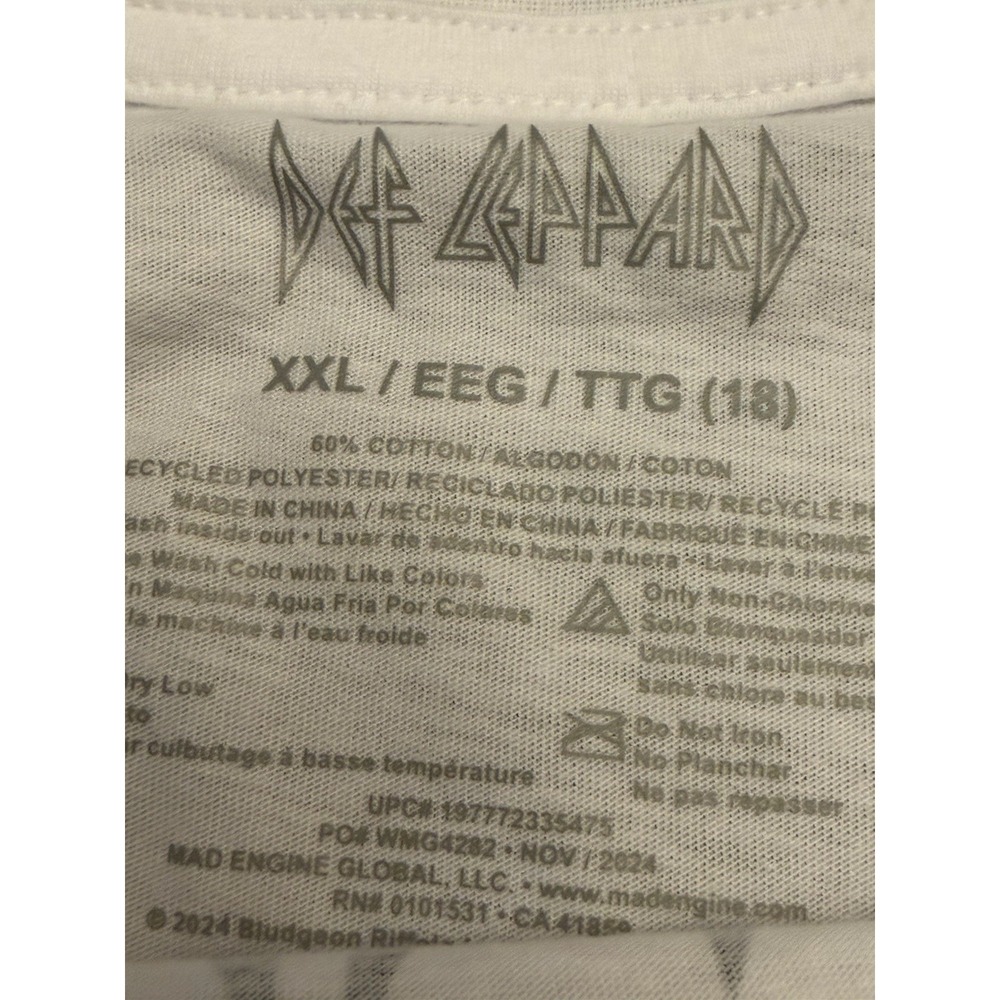 Def Leppard Women's White Cotton/Poly Knit Logo Graphic Crew Neck Tee XXL - Picture 4 of 5
